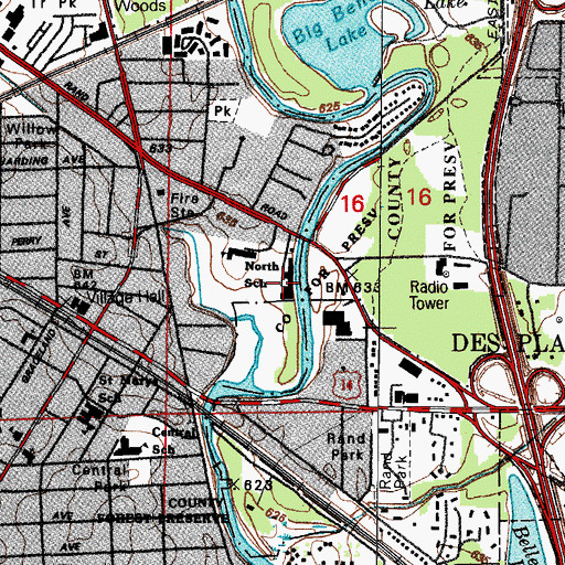 Topographic Map of Forest Hospital (historical), IL