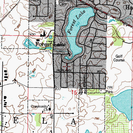 Topographic Map of Forest Lake, IL