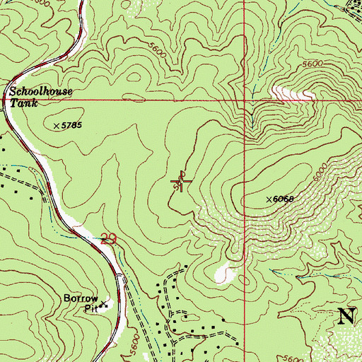 Topographic Map of Thompson Draw Summer Homes Unit One, AZ