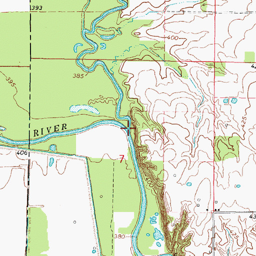 Topographic Map of Fox River, IL
