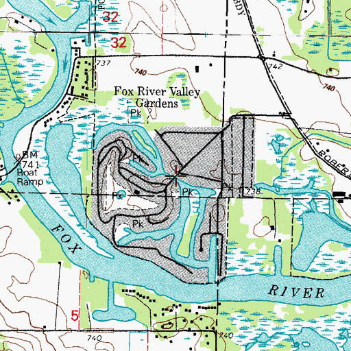Topographic Map of Port Barrington, IL