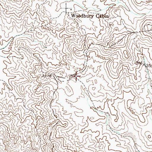 Topographic Map of Woodbury Trailhead, AZ