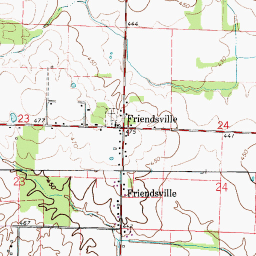 Topographic Map of Friendsville, IL