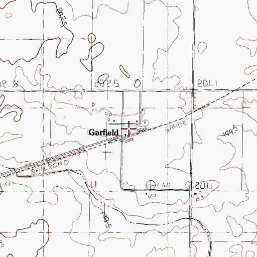 Topographic Map of Garfield, IL