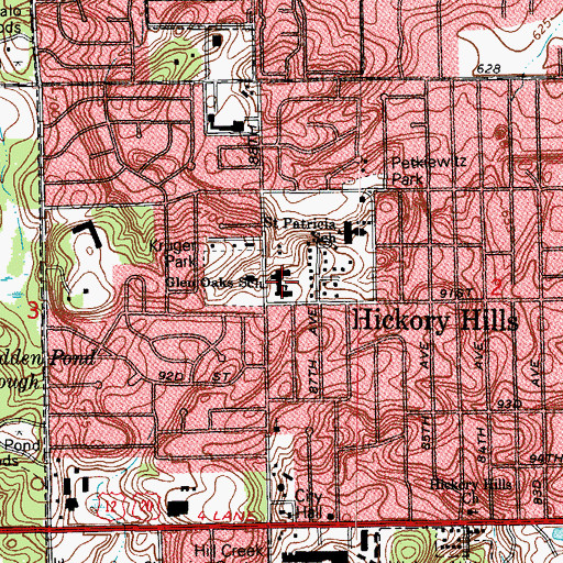 Topographic Map of Glen Oaks Elementary School, IL