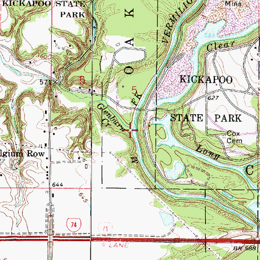 Topographic Map of Glenburn Creek, IL