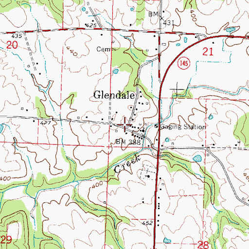 Topographic Map of Glendale, IL