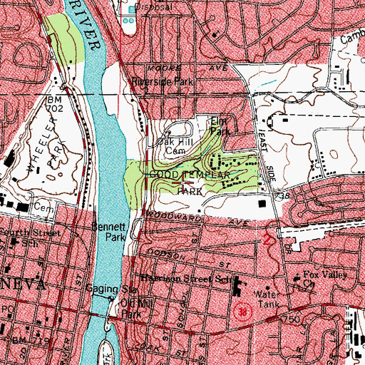 Topographic Map of Good Templar Park, IL