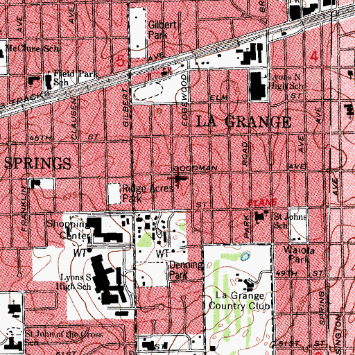 Topographic Map of Goodman Avenue School, IL