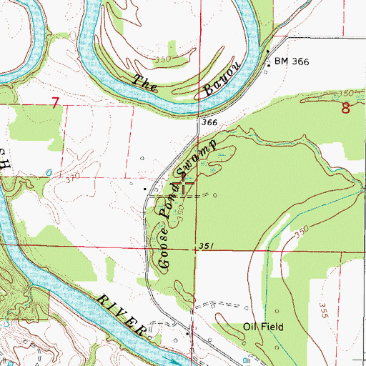 Topographic Map of Goose Pond Swamp, IL