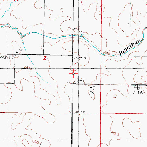 Topographic Map of Grandview School (historical), IL