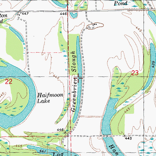 Topographic Map of Greenbrier Slough, IL