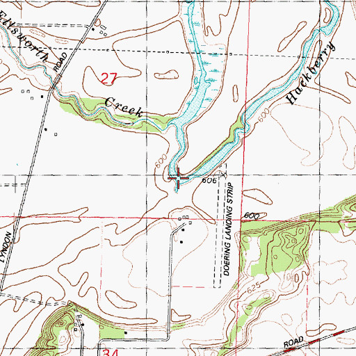 Topographic Map of Hackberry Slough, IL