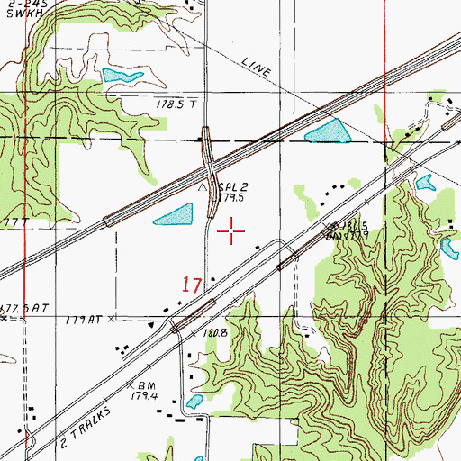 Topographic Map of Hamilton School (historical), IL
