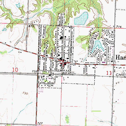 Topographic Map of Hanna City, IL