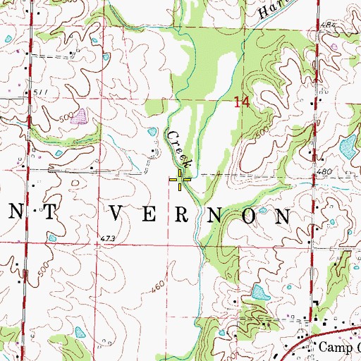 Topographic Map of Harlow Creek, IL