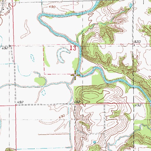 Topographic Map of Harrison Branch, IL