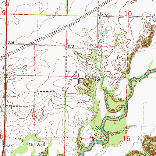 Topographic Map of Harrison Cemetery, IL
