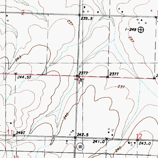 Topographic Map of Harty School (historical), IL