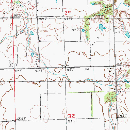 Topographic Map of Hawkins Prairie School (historical), IL