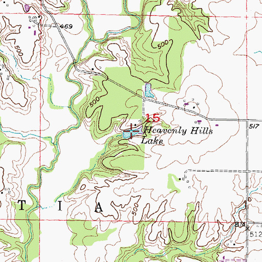 Topographic Map of Heavenly Hills Lake, IL