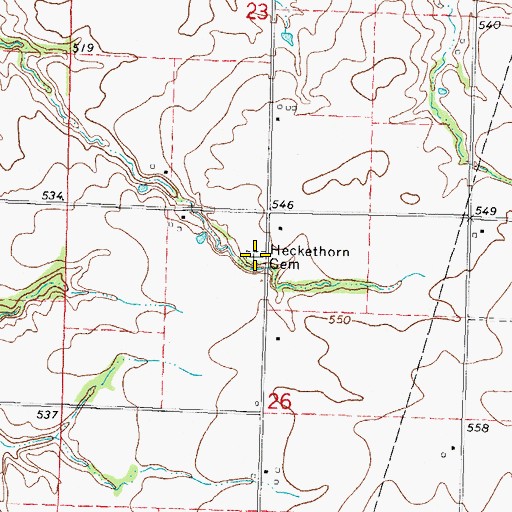 Topographic Map of Heckethorn Cemetery, IL