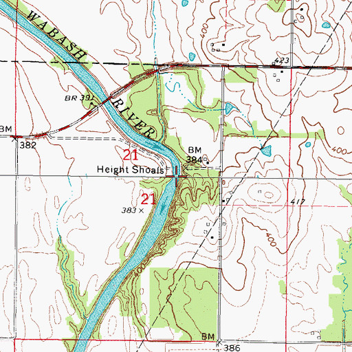 Topographic Map of Height Shoals, IL