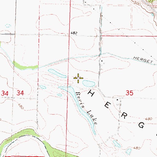 Topographic Map of Herget Bottoms, IL