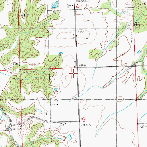 Topographic Map of Hickory Log School (historical), IL