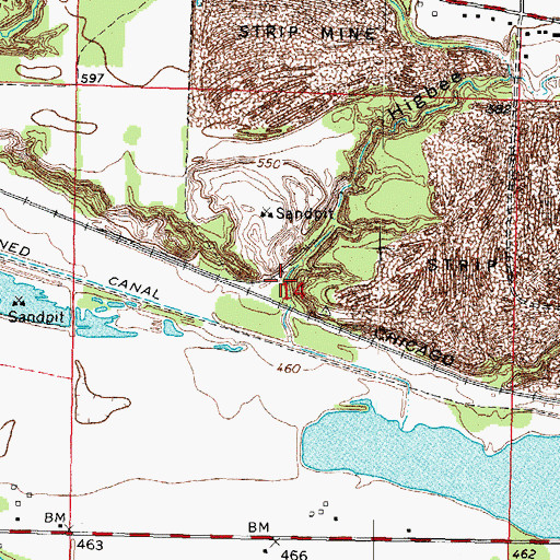Topographic Map of Higbee Ravine, IL