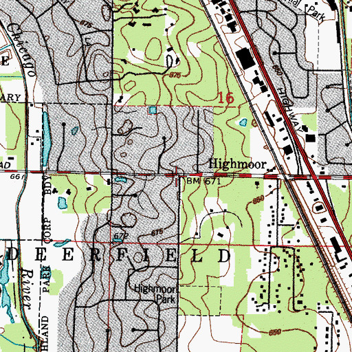 Topographic Map of Highmoor, IL