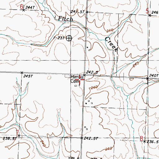 Topographic Map of Himes School (historical), IL
