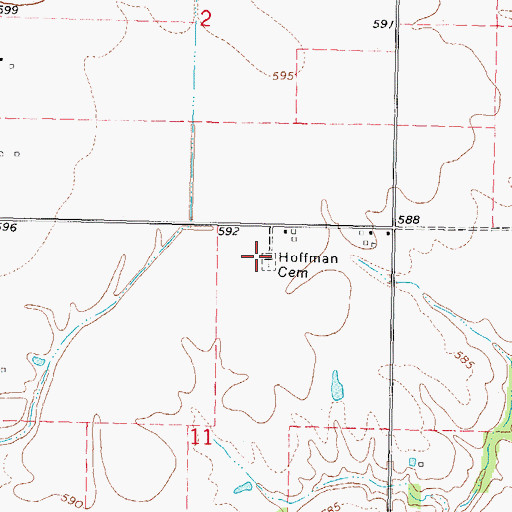 Topographic Map of Hoffman Cemetery, IL