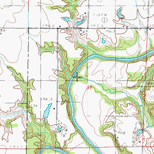 Topographic Map of Hog Branch, IL