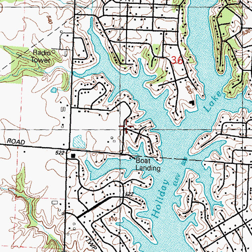 Topographic Map of Holiday Shores, IL