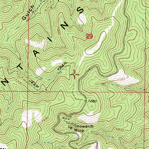 Topographic Map of Snow Drift Mine, AZ