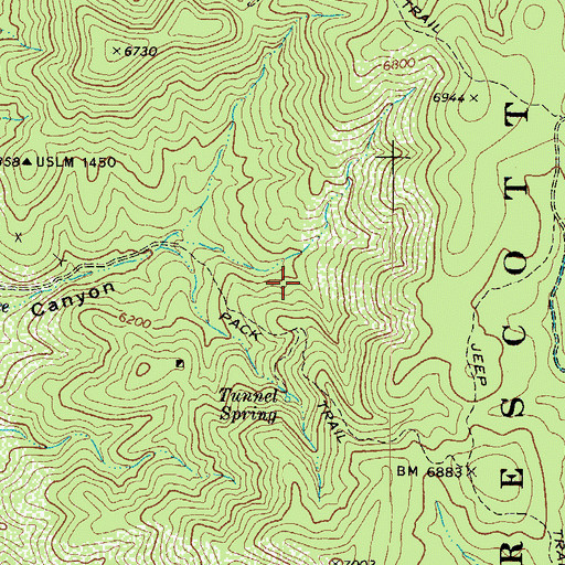 Topographic Map of Lang Spring, AZ