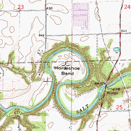 Topographic Map of Horseshoe Bend, IL