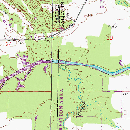 Topographic Map of Horseshoe Creek, IL