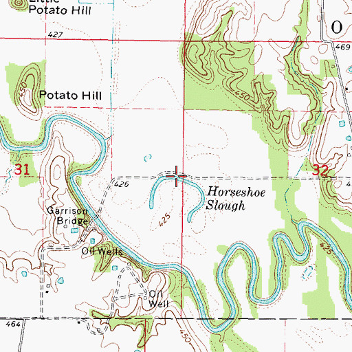 Topographic Map of Horseshoe Slough, IL