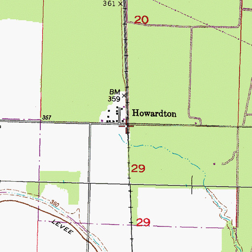 Topographic Map of Howardton, IL
