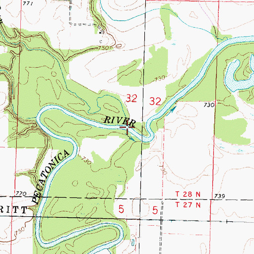 Topographic Map of Hungry Run, IL