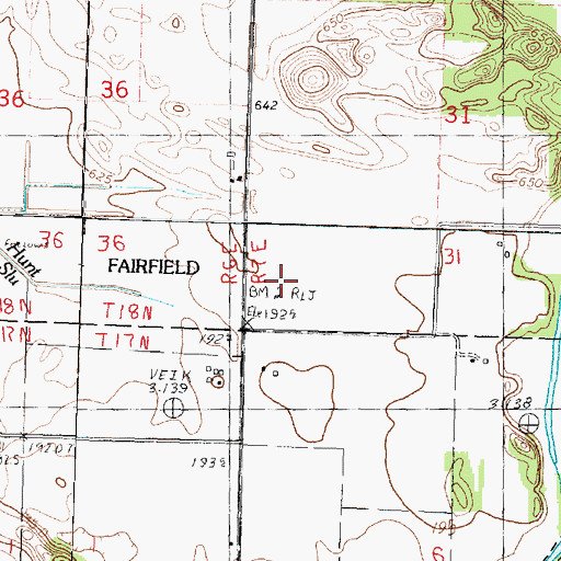 Topographic Map of Hunt School (historical), IL