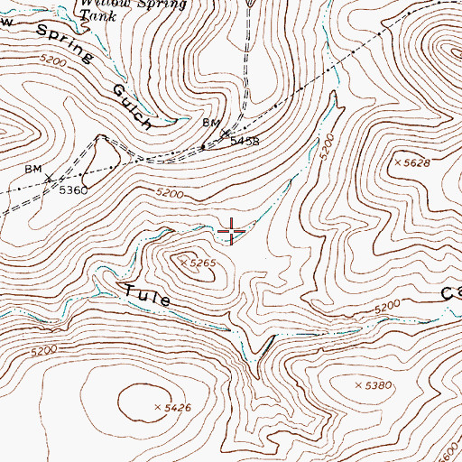 Topographic Map of Tule Spring, AZ