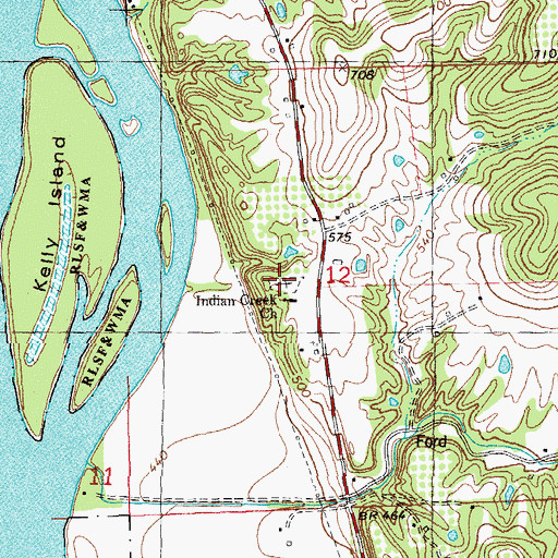 Topographic Map of Indian Creek Church, IL