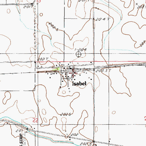 Topographic Map of Isabel, IL
