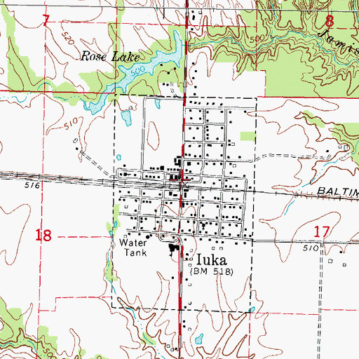 Topographic Map of Iuka, IL