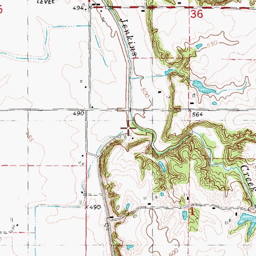 Topographic Map of Jenkins Creek, IL