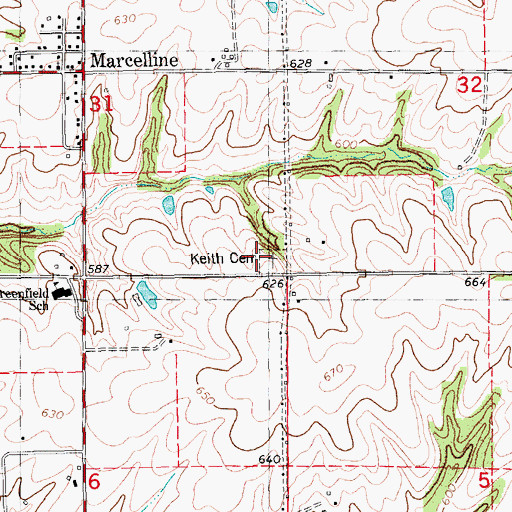 Topographic Map of Keith Cemetery, IL