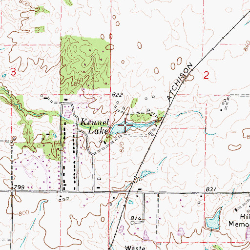 Topographic Map of Kennel Lake, IL
